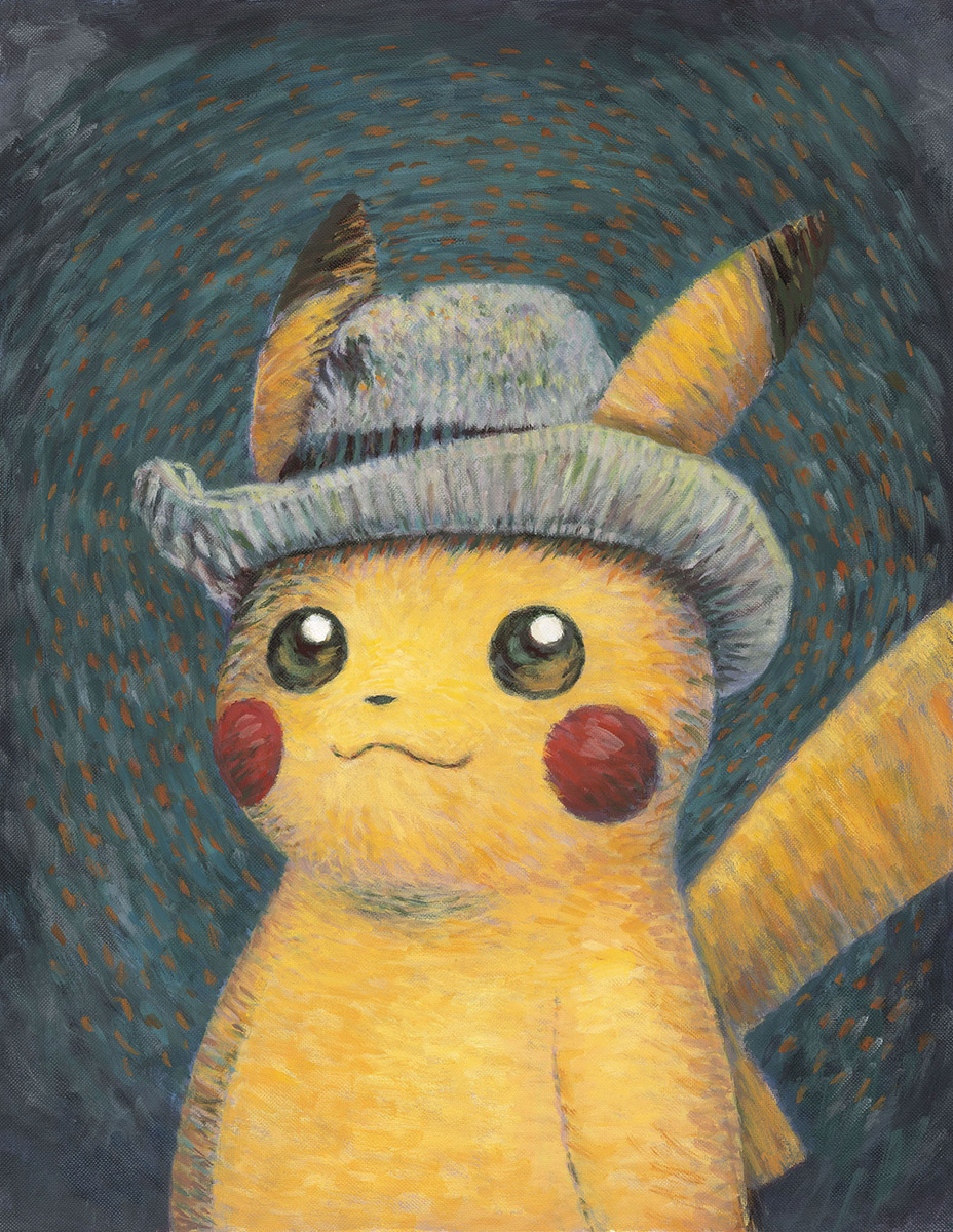 最新デザインの hat Felt Grey with プロモ/Pikachu ゴッホピカチュウ ...