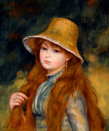 ピエール＝オーギュスト・ルノワール『長い髪をした若い娘（麦藁帽子の若い娘）』1884年　油彩、カンヴァス　三菱一号館美術館寄託