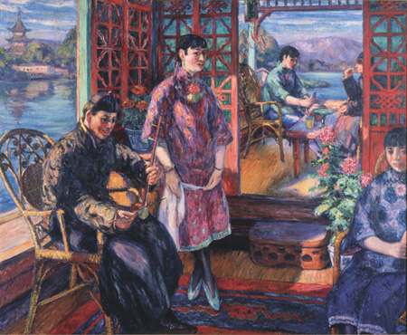 児島虎次郎『西湖の画舫』1921年　高梁市成羽美術館蔵