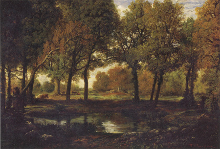 テオドール・ルソー『森の中の池』1850年代初期、油彩・カンヴァス Robert Dawson Evans Collection 17.3241