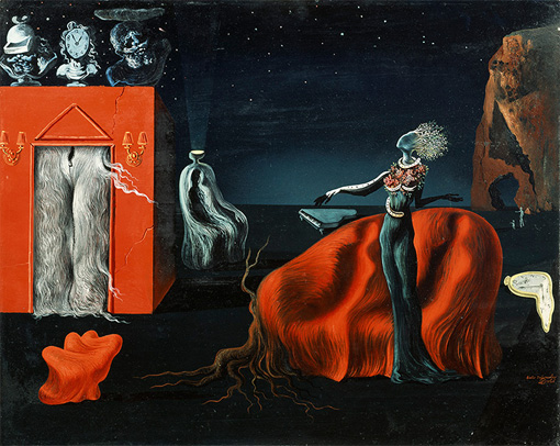 サルバドール・ダリ『奇妙なものたち』 1935年頃 40.5×50.0cm 板に油彩、コラージュ ガラ＝サルバドール・ダリ財団蔵 Collection of the Fundació Gala-Salvador Dalí, Figueres © Salvador Dalí, Fundació Gala-Salvador Dalí, JASPAR, Japan,2016.