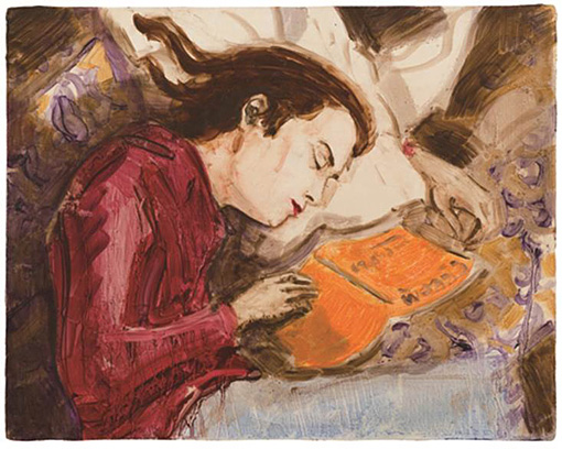 『Kurt Sleeping』1995　板に油彩　27.9×35.6 cm ©Elizabeth Peyton, courtesy Sadie Coles HQ, London, Gladstone Gallery, New York, neugerriemschneider, Berlin