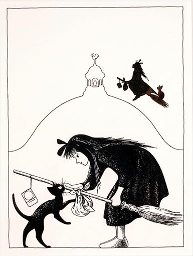 『魔女の宅急便』表紙原画　1985年1月　福音館書店　画：林明子