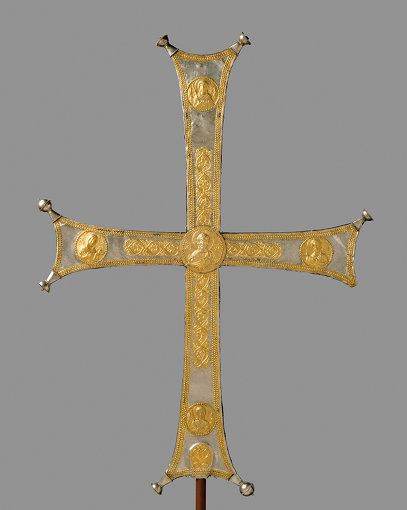ビザンチンの十字架　Processional Cross, Byzantine, ca. 1000-1050, silver, silver-gilt; The Metropolitan Museum of Art, Rogers Fund, 1993 （1993.163） Image ©The Metropolitan Museum of Art