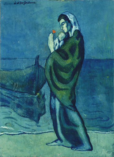 パブロ・ピカソ『海辺の母子像』1902年　油彩／カンヴァス ポーラ美術館蔵 ©2018 - Succession Pablo Picasso - BCF(JAPAN)