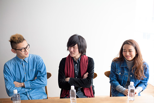 左から：Chiripon、真田徹、黒田秋子