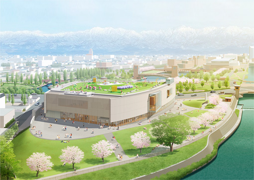 環水公園や立山の眺望が楽しめる、富山県美術館（完成予想図）