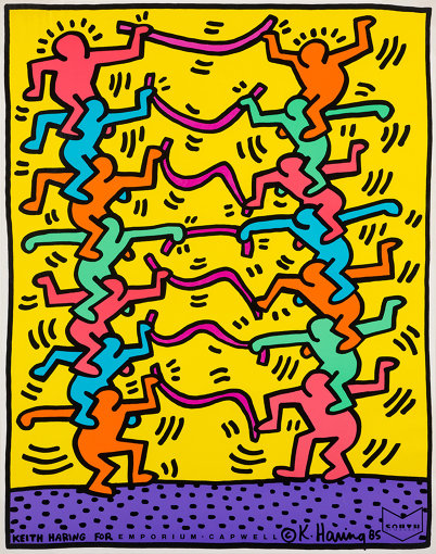キース・ヘリング『Keith Haring for Emporium Capwell』ポスタービジュアル（1985年）© Keith Haring Foundation Courtesy of Nakamura Keith Haring Collection