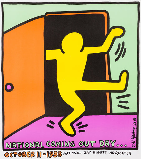 キース・ヘリング『NATIONAL COMING OUT DAY! 』（1988年）© Keith Haring Foundation Courtesy of Nakamura Keith Haring Collection