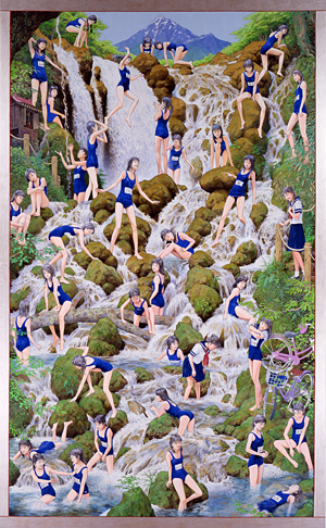 会田誠『滝の絵』 2007-10年　アクリル絵具、キャンバス　439×272 cm　国立国際美術館蔵、大阪　Courtesy:Mizuma Art Gallery