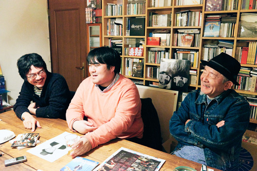 左から：あだち麗三郎、澤部渡、鈴木慶一