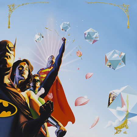 トゥクラール＆タグラ Thukral & Tagra『SCIENCE, MYSTERY AND MAGIC III （BATMAN+WONDERWOMEN+ROBIN+SUPERMAN）』 2011 Oil on canvas 67