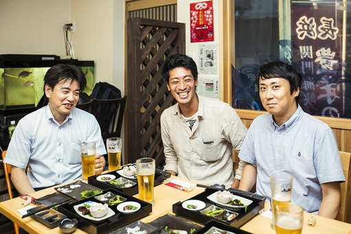 ナビゲートをしてくれた北九州市役所企画調整局のメンバー（左から：岩田健、森井章太郎、石川裕之）