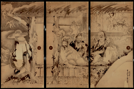 曾我蕭白『竹林七賢図』（部分）　旧永島家障壁画　三重県立美術館蔵　重要文化財