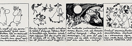 トーベ・ヤンソンによるムーミンコミックの原画（スウェーデン語） Photo: ©Moomin Characters